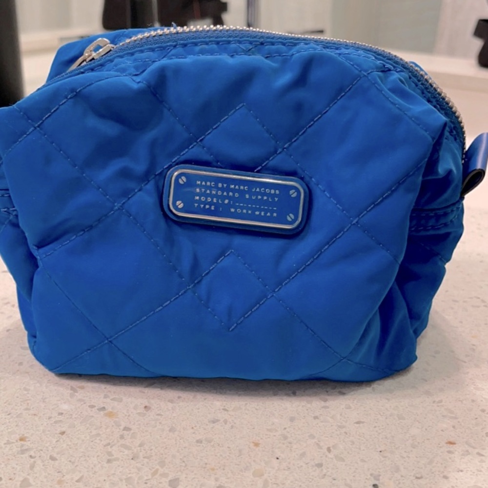 [Marc by Marc Jacobs] Medium Quilted Nylon Blue Cosmetic Pouch